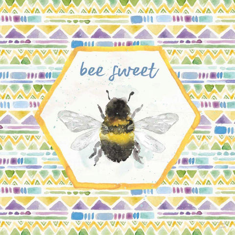 Bee Harmony VI Black Ornate Wood Framed Art Print with Double Matting by June, Dina