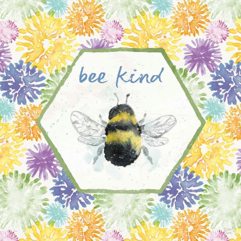 Bee Harmony VII White Modern Wood Framed Art Print by June, Dina