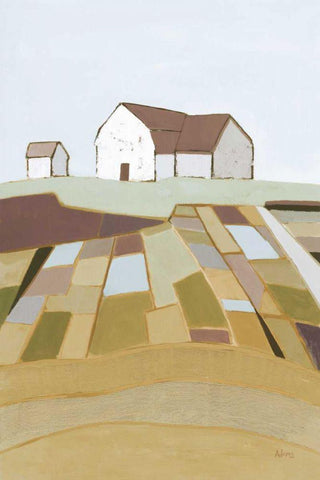 Field of Dreams Neutral Black Ornate Wood Framed Art Print with Double Matting by Adams, Phyllis