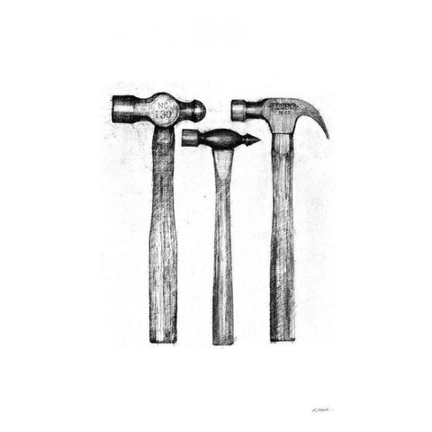 Hammers Black Modern Wood Framed Art Print with Double Matting by Schick, Mike