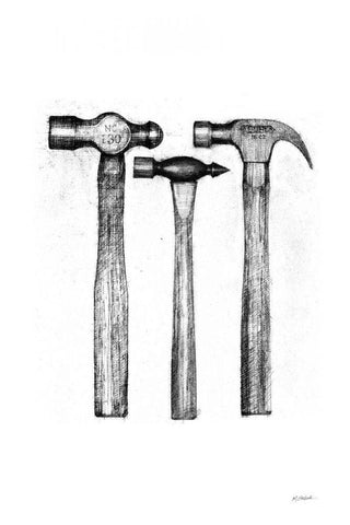 Hammers Black Ornate Wood Framed Art Print with Double Matting by Schick, Mike