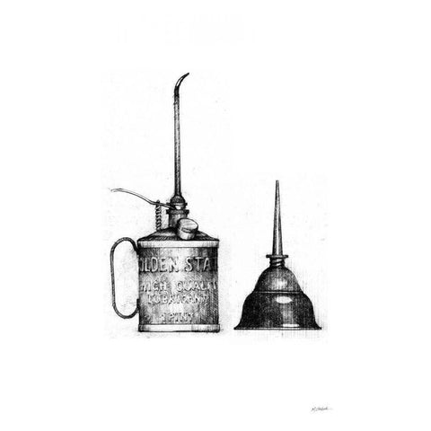 Oil Cans White Modern Wood Framed Art Print by Schick, Mike