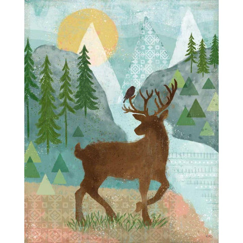 Woodland Forest II White Modern Wood Framed Art Print by Charron, Veronique
