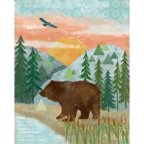 Woodland Forest III Black Modern Wood Framed Art Print with Double Matting by Charron, Veronique