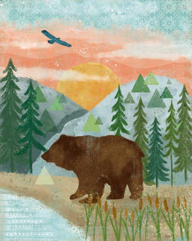 Woodland Forest III White Modern Wood Framed Art Print with Double Matting by Charron, Veronique