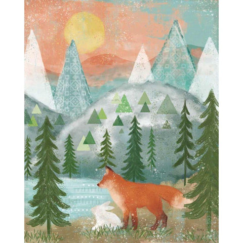 Woodland Forest V Black Modern Wood Framed Art Print with Double Matting by Charron, Veronique