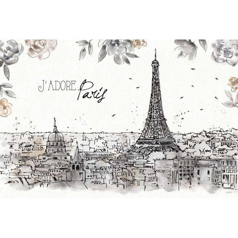 Skyline Sketches II Gold Ornate Wood Framed Art Print with Double Matting by Tavoletti, Anne