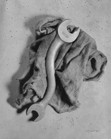 Cap Wrench Black Ornate Wood Framed Art Print with Double Matting by Goldstein, Ed