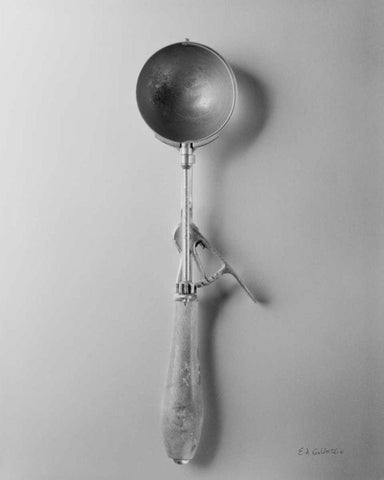 Ice Cream Scoop I White Modern Wood Framed Art Print with Double Matting by Goldstein, Ed