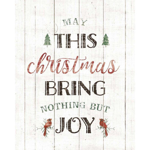 Christmas Joy White Modern Wood Framed Art Print by Wild Apple Portfolio