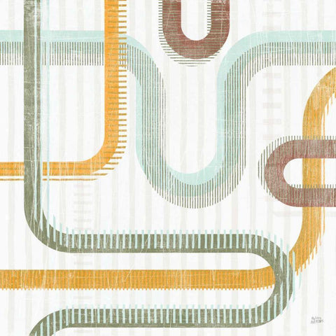 Subway Lines II Gold Ornate Wood Framed Art Print with Double Matting by Averinos, Melissa