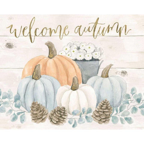 Welcome Autumn White Modern Wood Framed Art Print by Jackson, Jenaya