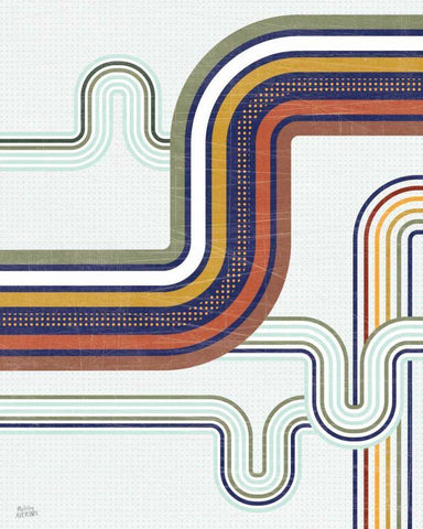 Retro Subway I White Modern Wood Framed Art Print with Double Matting by Averinos, Melissa