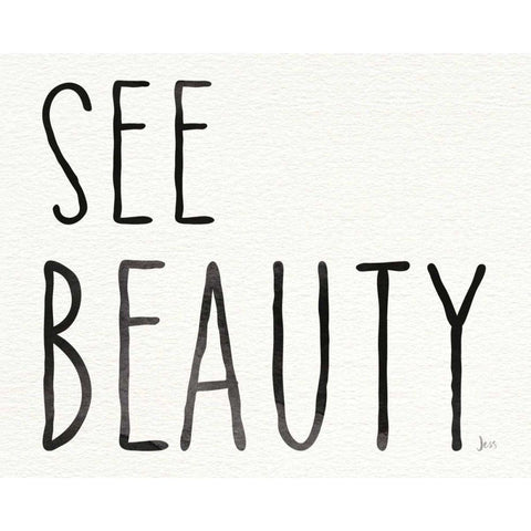 Little Jewels See Beauty Black Modern Wood Framed Art Print with Double Matting by Aiken, Jess