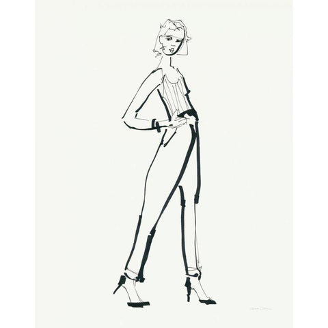 About Town III MB Black Modern Wood Framed Art Print with Double Matting by Tillmon, Avery