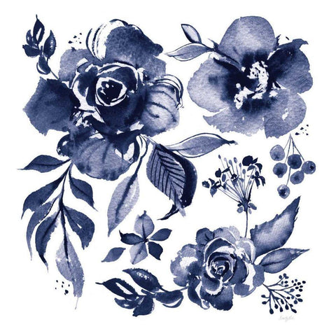 Delft Delight III DB No Words White Modern Wood Framed Art Print with Double Matting by Rice, Kristy