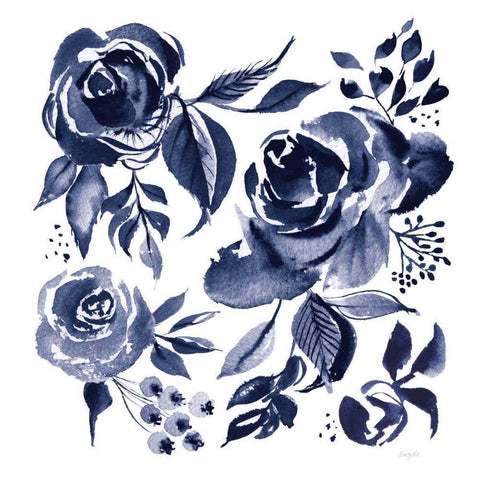 Delft Delight IV DB No Words Black Modern Wood Framed Art Print by Rice, Kristy