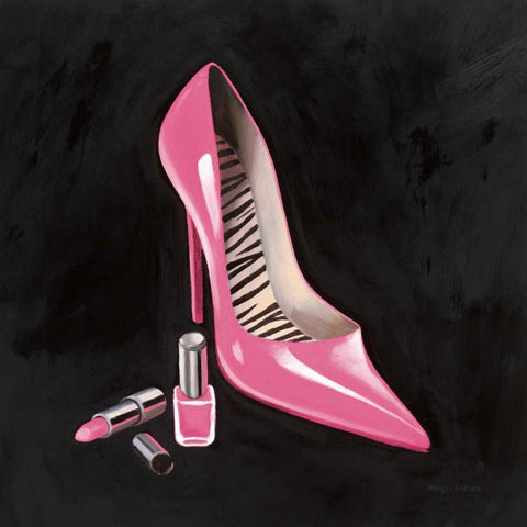 The Pink Shoe I Crop Black Modern Wood Framed Art Print with Double Matting by Fabiano, Marco