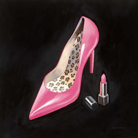 The Pink Shoe II Crop Black Ornate Wood Framed Art Print with Double Matting by Fabiano, Marco