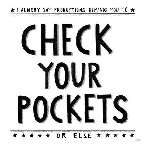 Check Your Pockets White Modern Wood Framed Art Print with Double Matting by Averinos, Melissa
