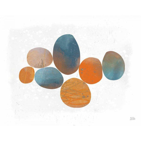 Collage Stones Black Modern Wood Framed Art Print with Double Matting by Averinos, Melissa