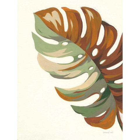 Retro Big Leaf III White Modern Wood Framed Art Print by Nai, Danhui