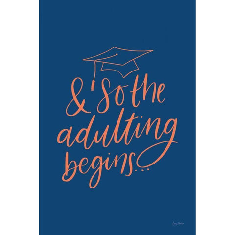 Graduation IV Blue White Modern Wood Framed Art Print by Thorns, Becky