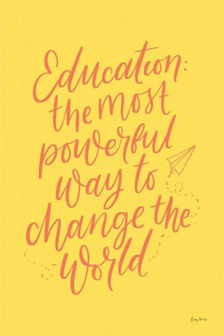 Teachers II Yellow White Modern Wood Framed Art Print with Double Matting by Thorns, Becky