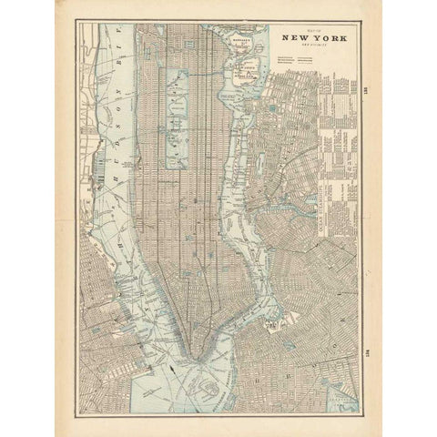 New York City Map Black Modern Wood Framed Art Print with Double Matting by Wild Apple Portfolio