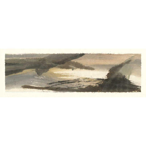 Brushscape III Black Modern Wood Framed Art Print with Double Matting by Paschke, Chris