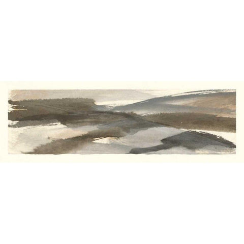 Brushscape V Black Modern Wood Framed Art Print with Double Matting by Paschke, Chris
