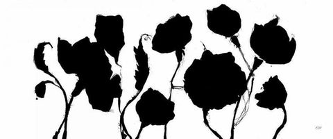 16 Again v2 BW White Modern Wood Framed Art Print with Double Matting by Day, Kellie