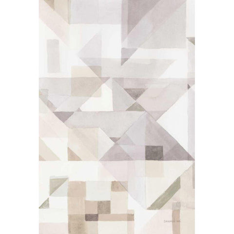 Try Angles III Neutral Sage Black Modern Wood Framed Art Print with Double Matting by Nai, Danhui