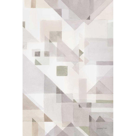 Try Angles IV Neutral Sage White Modern Wood Framed Art Print by Nai, Danhui