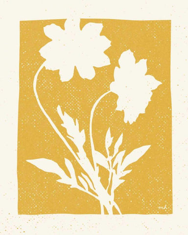 Joyful Spring I Golden Yellow White Modern Wood Framed Art Print with Double Matting by Hershey, Moira
