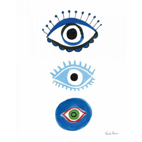 The Stare I White Modern Wood Framed Art Print by Zaman, Farida