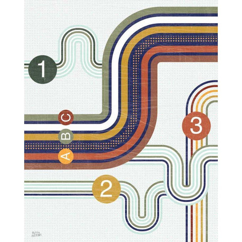 Retro Subway I Gold Ornate Wood Framed Art Print with Double Matting by Averinos, Melissa