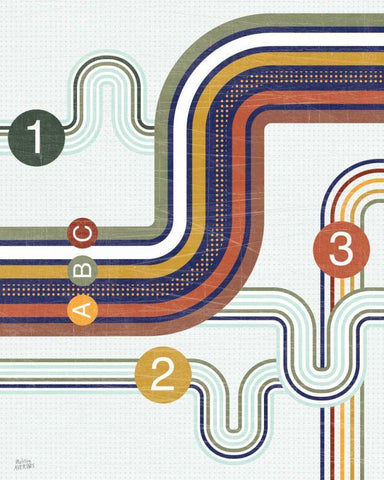 Retro Subway I Black Ornate Wood Framed Art Print with Double Matting by Averinos, Melissa