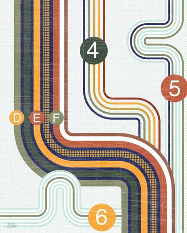 Retro Subway II Black Ornate Wood Framed Art Print with Double Matting by Averinos, Melissa