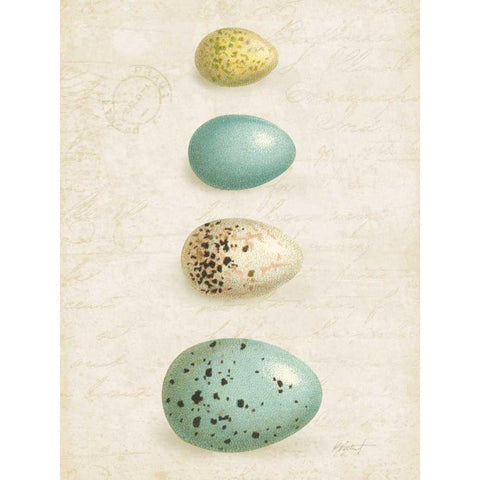 Bird Eggs II Crop Gold Ornate Wood Framed Art Print with Double Matting by Pertiet, Katie