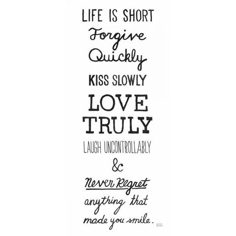 No Regrets White Modern Wood Framed Art Print by Mullan, Michael