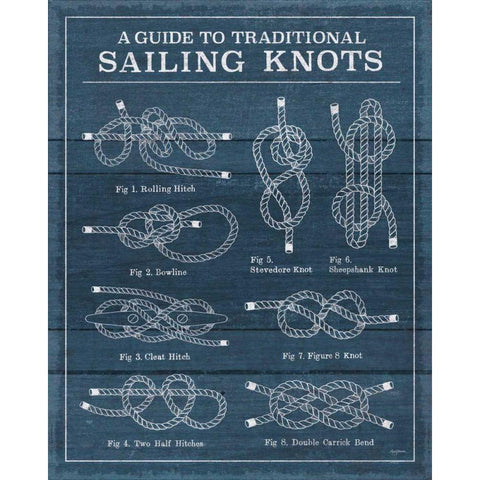 Vintage Sailing Knots XIII Black Modern Wood Framed Art Print by Urban, Mary