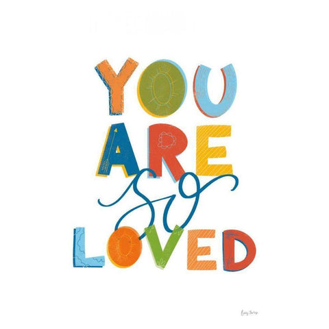 You Are So Loved Black Modern Wood Framed Art Print with Double Matting by Thorns, Becky