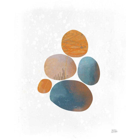 Collage Stones II Gold Ornate Wood Framed Art Print with Double Matting by Averinos, Melissa