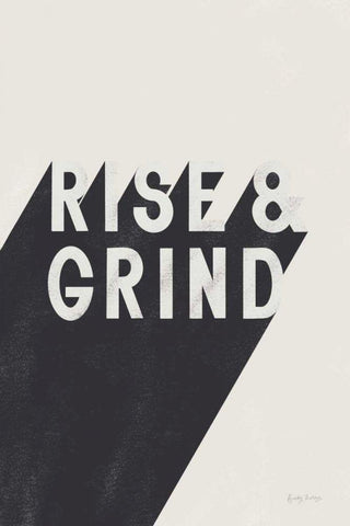 Rise and Grind BW Black Ornate Wood Framed Art Print with Double Matting by Thorns, Becky
