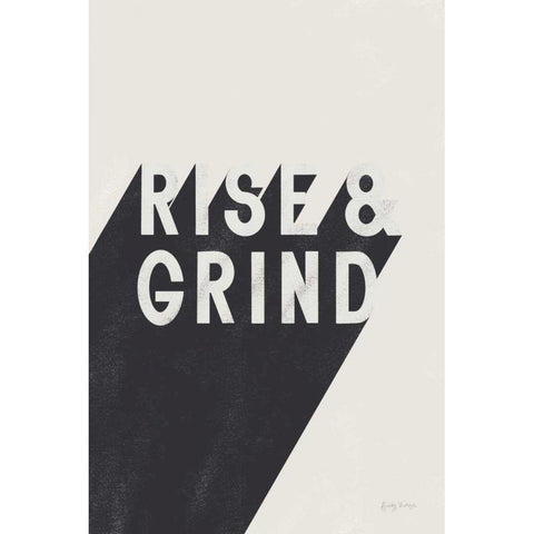 Rise and Grind BW Black Modern Wood Framed Art Print by Thorns, Becky