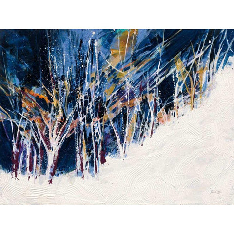 Snowy Night Black Modern Wood Framed Art Print by Griggs, Jan