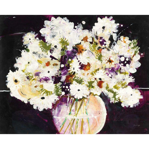 Daisy Vase White Modern Wood Framed Art Print by Griggs, Jan
