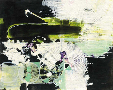 Green White and Black White Modern Wood Framed Art Print with Double Matting by Griggs, Jan