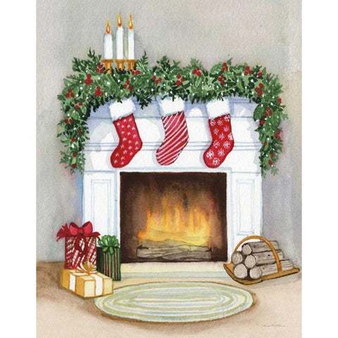 Night Before Christmas V No Cat Gray Crop Black Modern Wood Framed Art Print by McKenna, Kathleen Parr